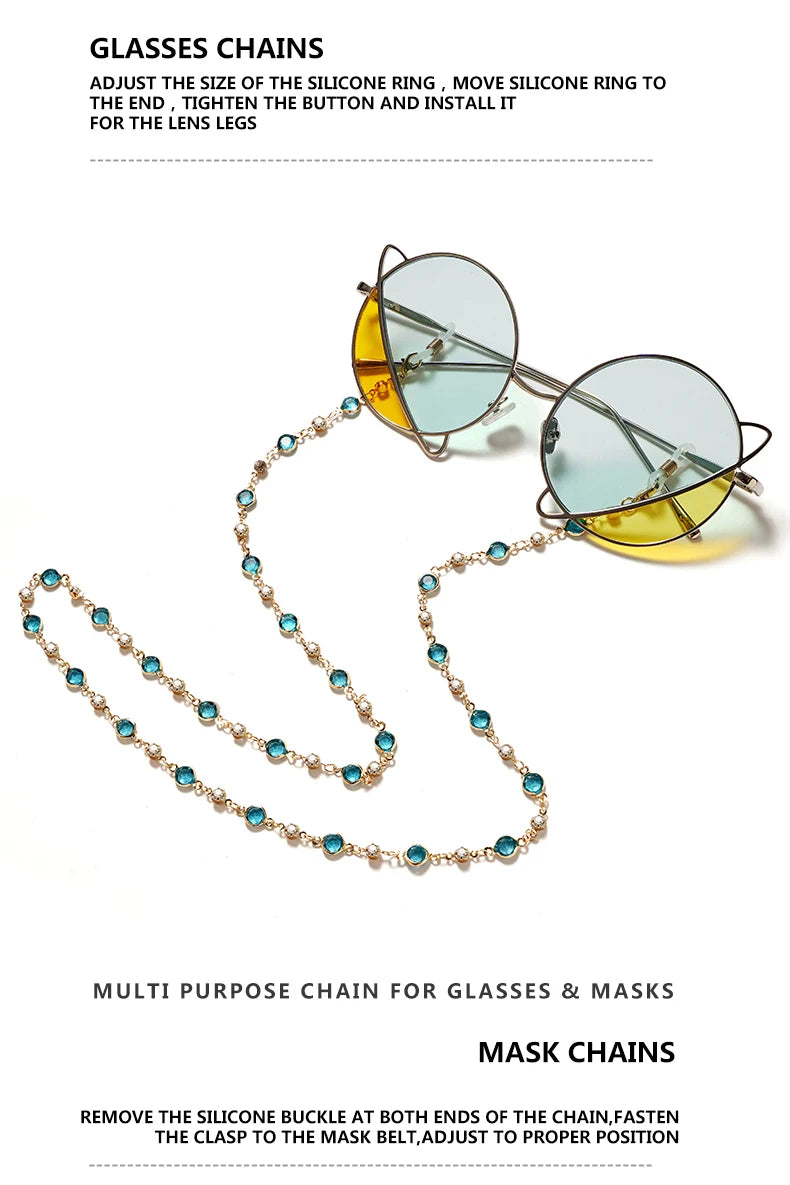 Glass Bead Glasses Chain - Colorful Anti-Loss Specs Holder
