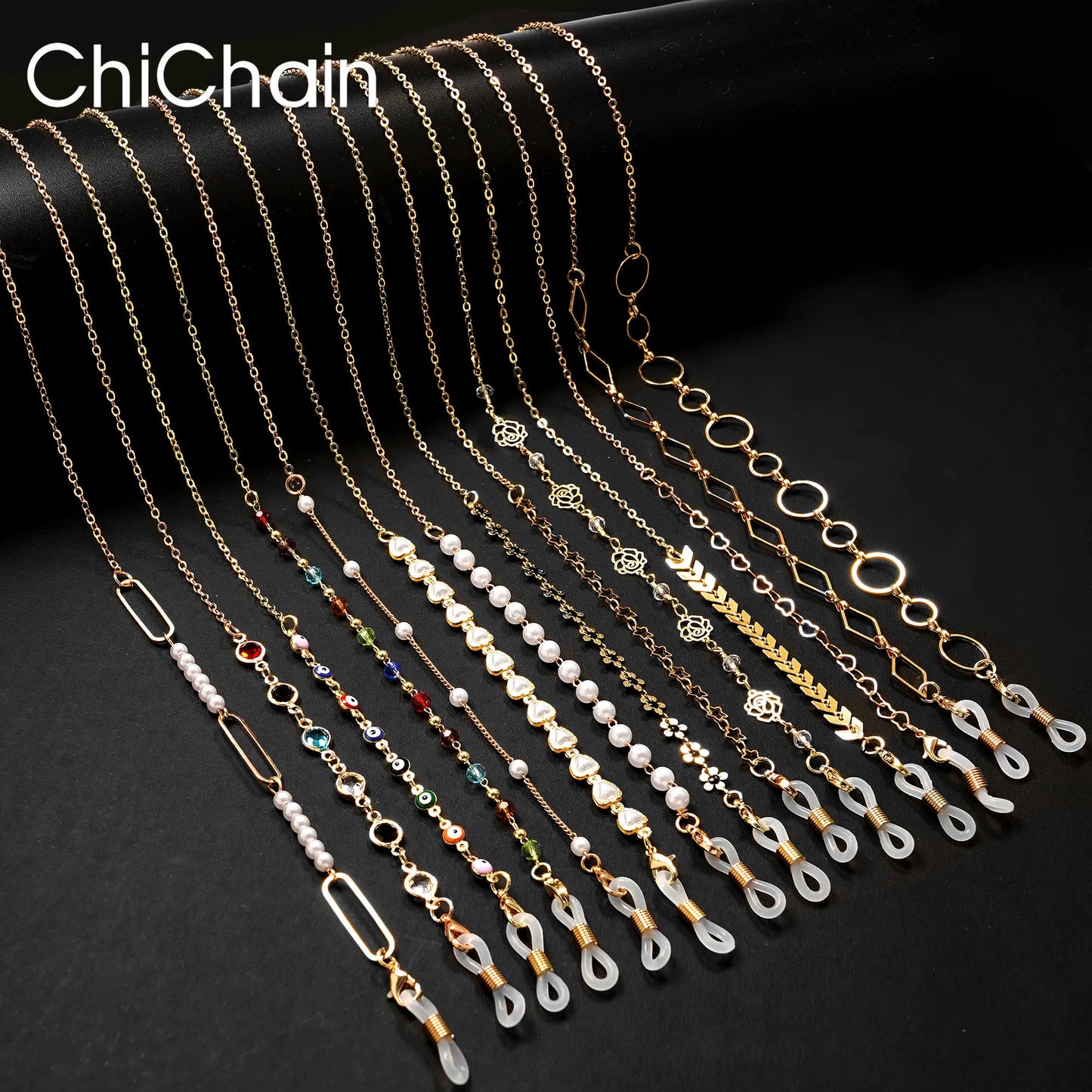 Acrylic Pearl Crystal Eyeglass Chain & Sunglass Lanyard – Fashion Jewelry for Women | 20 Colors
