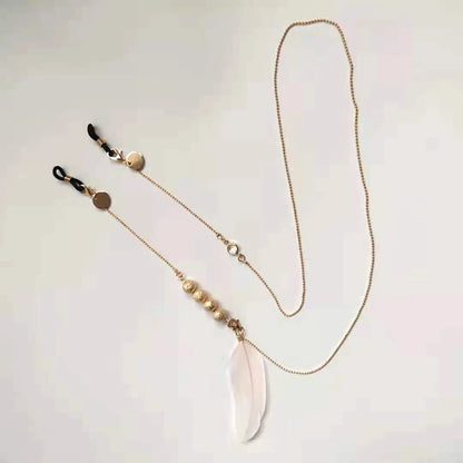 Eyeglasses Chain - Feather Pendant Beaded Specs Holder