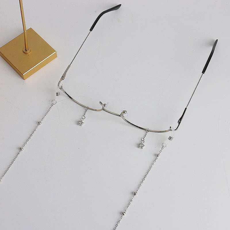 Water Drop Two-Dimensional Glasses Frame with Chain