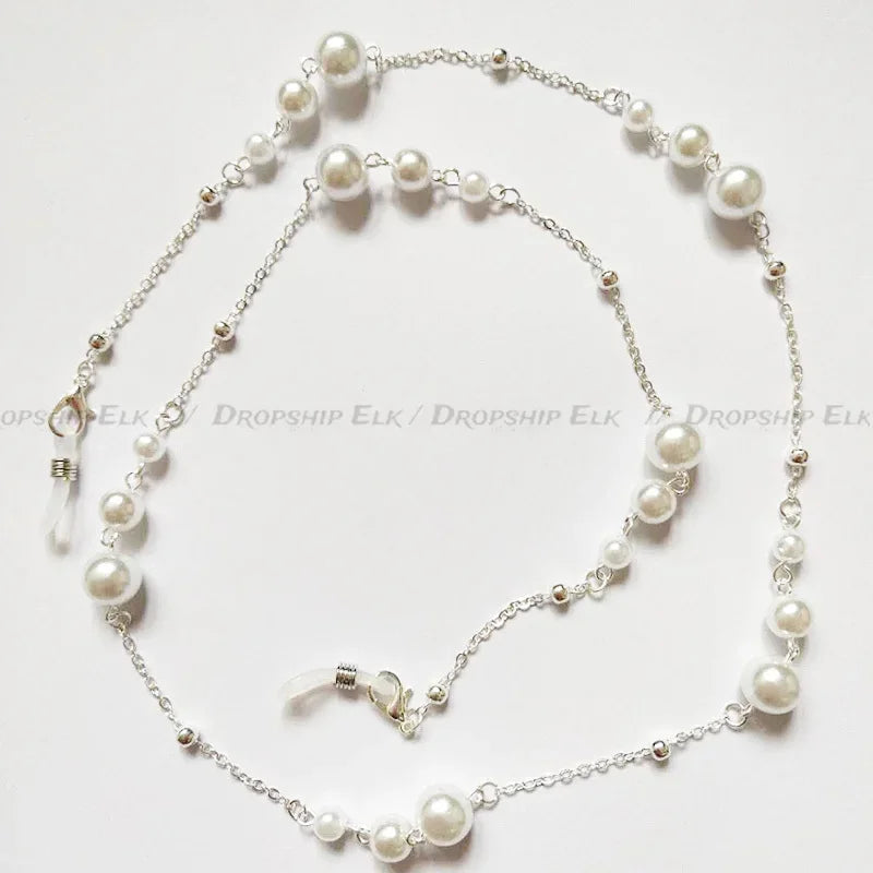 Pearl Beaded Sunglass Chain & Eyeglass Holder Strap — Women's Necklace Lanyard