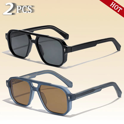 Retro Punk Sunglasses Men - Flat Top Designer Shades