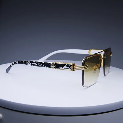 Fashion Rimless Sunglasses – Unisex Frameless Square Shades