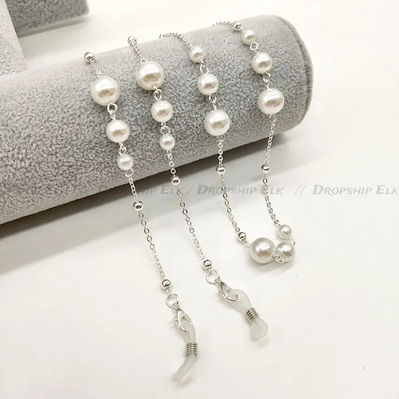 Pearl Beaded Sunglass Chain & Eyeglass Holder Strap — Women's Necklace Lanyard