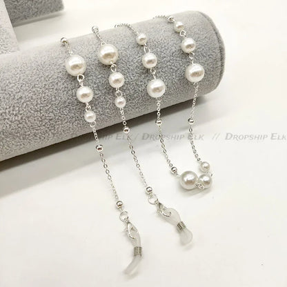 Pearl Beaded Sunglass Chain & Eyeglass Holder Strap — Women's Necklace Lanyard