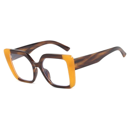 Colorful Square Eyeglasses Frame - Trendy Oversized Clear Lens Glasses