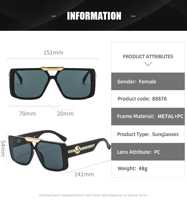 Vintage-Inspired Luxury Fashion Sunglasses