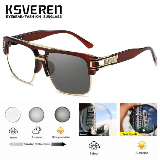 Color Changing Square Finished Nearsighted Glasses