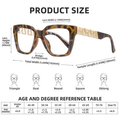 Oprah Style Glasses for Women, Oversized Fashion Blue Light Blocking Computer Eyewear