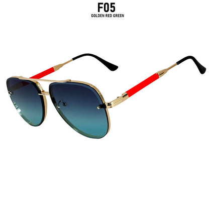 Oval Vintage UV400 Sunglasses - Unisex Metal Frame, 5 Lens Colors