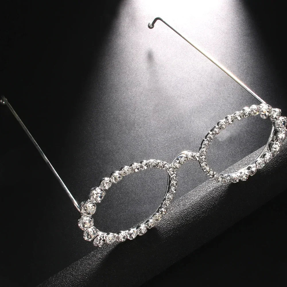 Round Rhinestone Fashion Specs - Decorative Eyewear Frames