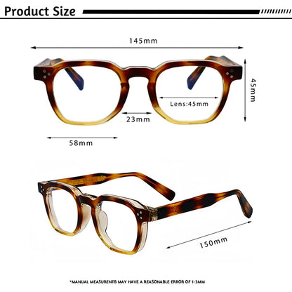 Square Flat Light Specs Men - Minimalist TR Frame Magnifiers