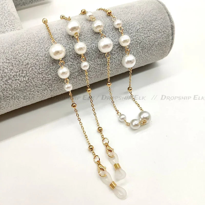 Pearl Beaded Sunglass Chain & Eyeglass Holder Strap — Women's Necklace Lanyard