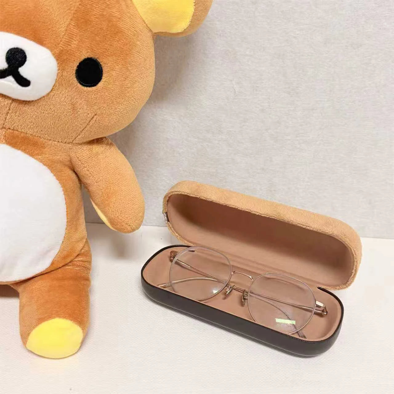 Bear Plush Glasses Case – Cute Cartoon Anime Eyewear Organizer Box for Sunglasses & Frames