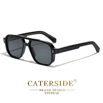 Retro Punk Sunglasses Men - Flat Top Designer Shades