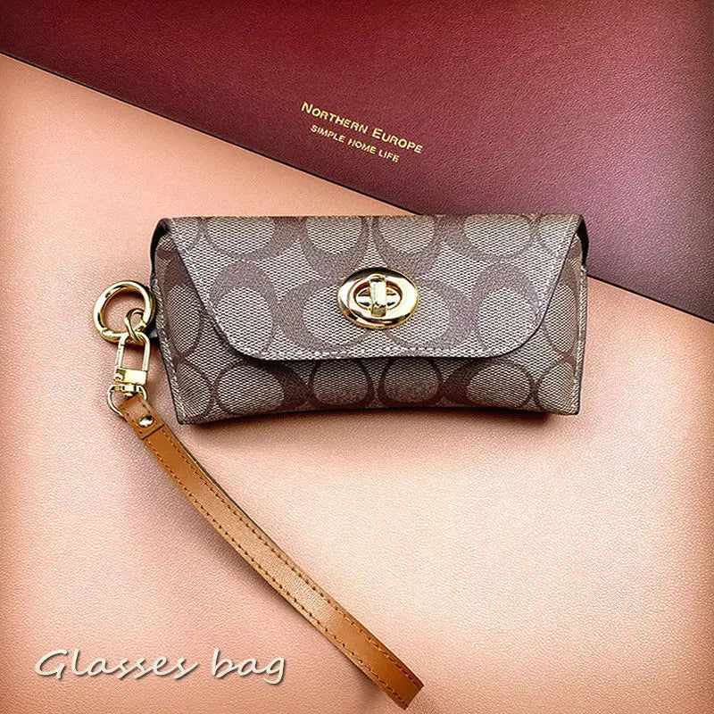 Retro Sunglasses Case with Gold Pendant – Soft Shell Eyeglass Bag