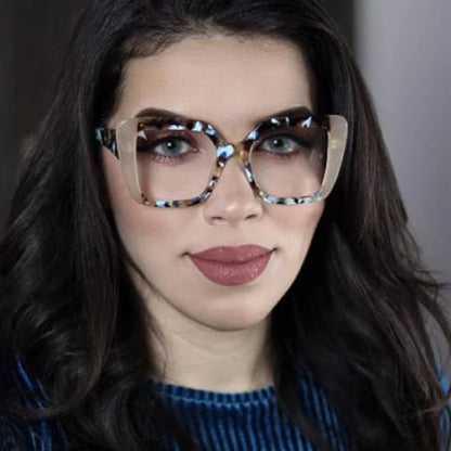 Colorful Square Eyeglasses Frame - Trendy Oversized Clear Lens Glasses