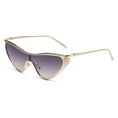New Large Frame Cat Eye Sunglasses Women Design metal Fashion Sun Glasses Outdoor Driving Lady Eyewear UV400 Gafas De Sol