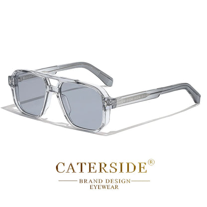 Retro Punk Sunglasses Men - Flat Top Designer Shades