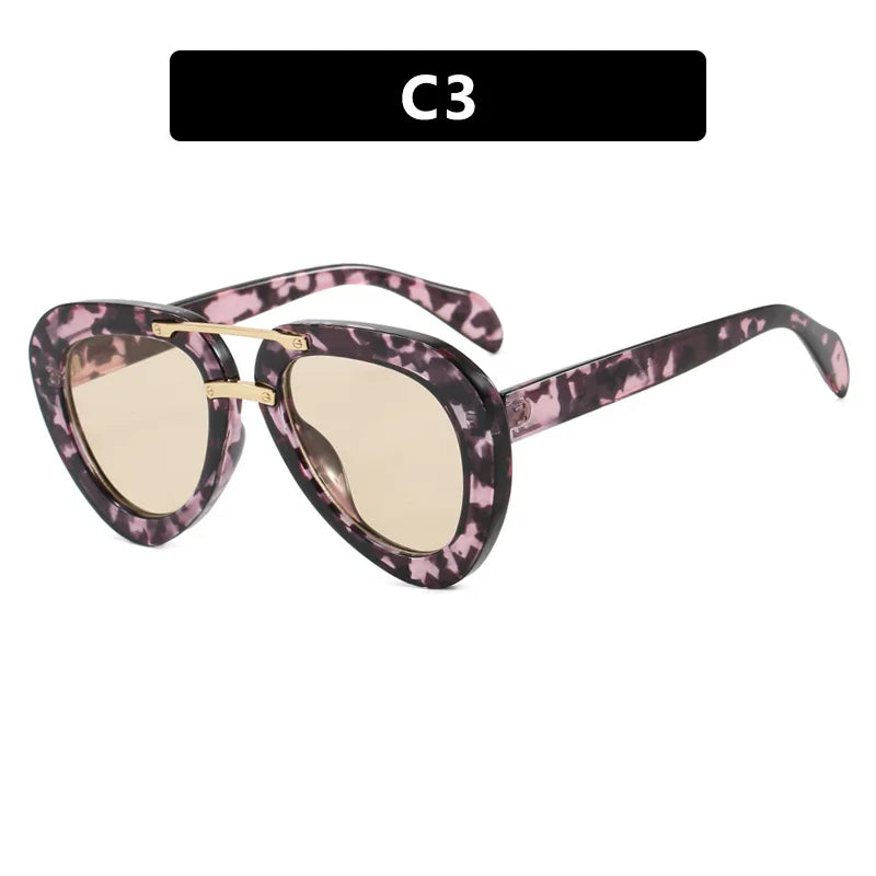 Fashion Classic Pilot Sunglasses Women For Men 2025 Vintage Sun Glasses Punk Popular Big Frame Outdoor Travel Eyeglasses UV400