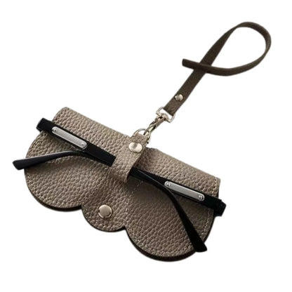 1pc Litchi Embossed Glasses Cover Cute Hanging PU Leather Sunglasses Glasses Storage Bag Portable Travel Eyewear Holder