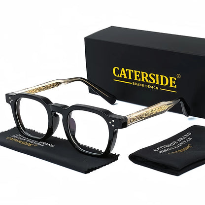Square Flat Light Specs Men - Minimalist TR Frame Magnifiers