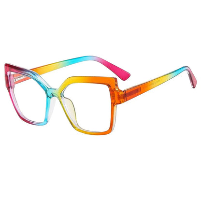 New Brand Design Fashion Oversize Polygon Glasses Women Frame Photochromic Anti Blue Light Computer Reading Eyeglass Long Sight