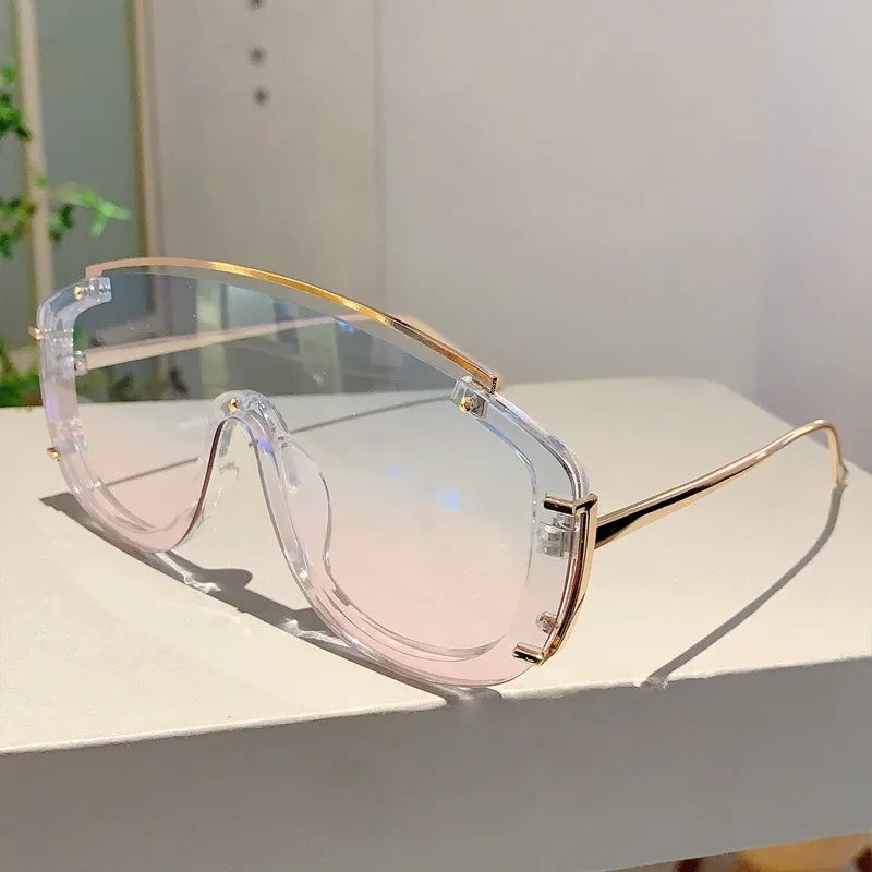 Metal Design Sunglasses - Leopard Gradient Shades