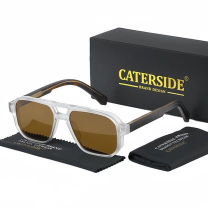 Retro Punk Sunglasses Men - Flat Top Designer Shades