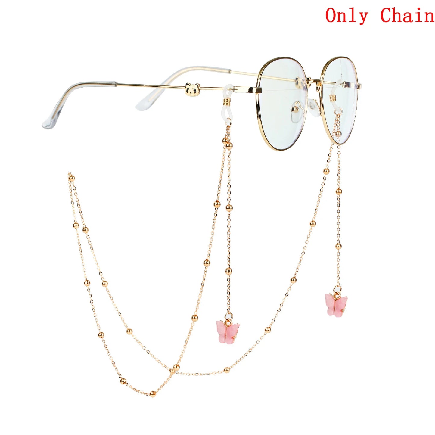 Butterfly Pendant Eyewear Chain – Trendy Metal Glasses Holder Cord Lanyard Necklace for Women