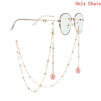 Butterfly Pendant Eyewear Chain – Trendy Metal Glasses Holder Cord Lanyard Necklace for Women