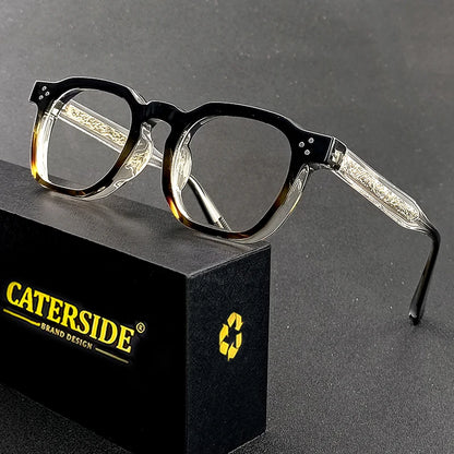 Square Flat Light Specs Men - Minimalist TR Frame Magnifiers
