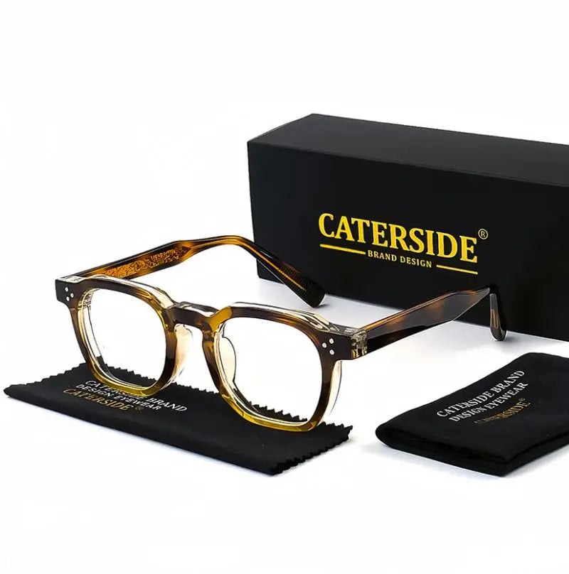 Square Flat Light Specs Men - Minimalist TR Frame Magnifiers