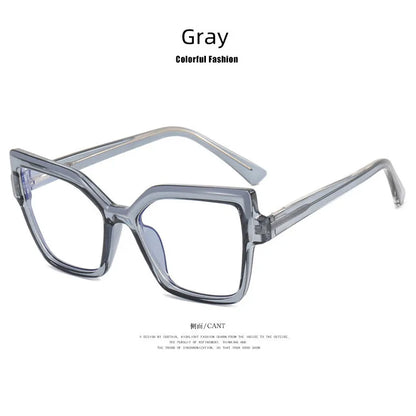 New Brand Design Fashion Oversize Polygon Glasses Women Frame Photochromic Anti Blue Light Computer Reading Eyeglass Long Sight