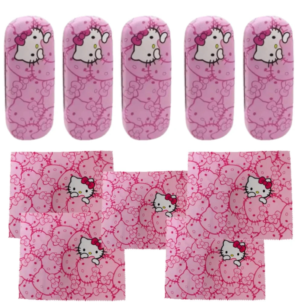 Cute Character Glasses Case & Cleaning Cloth Set