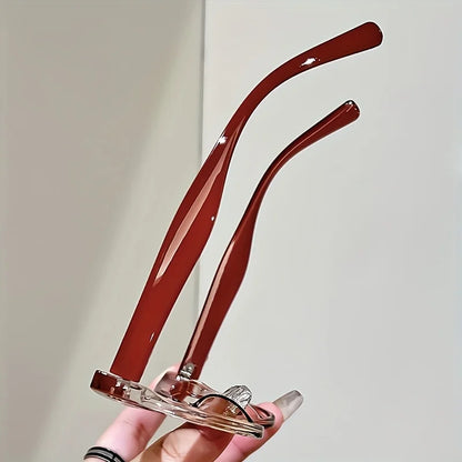 Elegant Cat Eye Reading Glasses with Metal Hinge - Minimalist Color Block Design, Fashion Presbyopic Eyewear +1.0 to +4.0