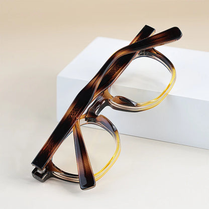 Square Flat Light Specs Men - Minimalist TR Frame Magnifiers
