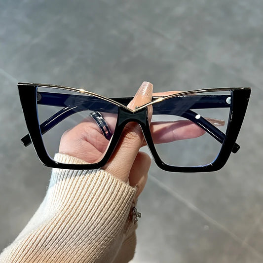 Vintage Cat Eye Glasses Transparent Lens