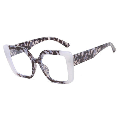 Colorful Square Eyeglasses Frame - Trendy Oversized Clear Lens Glasses