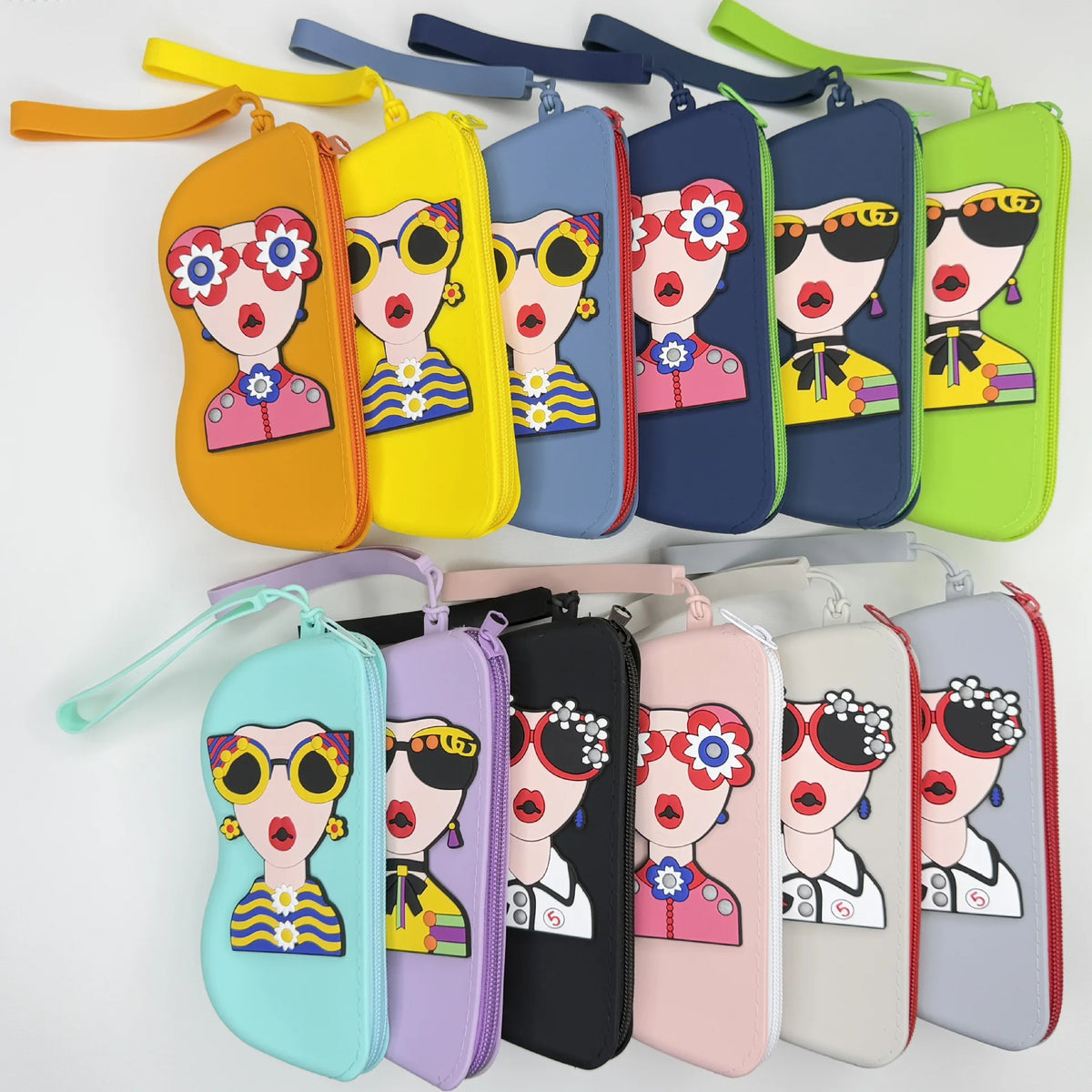 Reading Glasses Case Portable Eyewear Pouch Sunglasses Holder Decorative Silicone Eyeglasses Bag For Daily Outdoor Travel