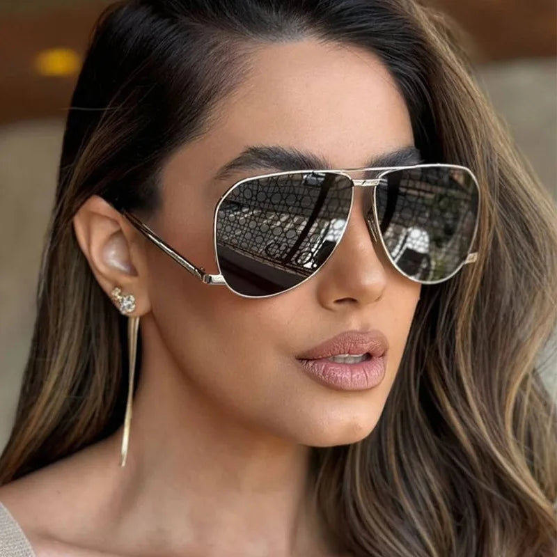 2025 Women Sunglasses Aviation Sung Glasses Retro Female Pilot Driving Travel Outdoor Ins Eyewears Oculos De Sol UV400