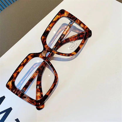 Big Square Anti Blue Light Matte Black Glasses