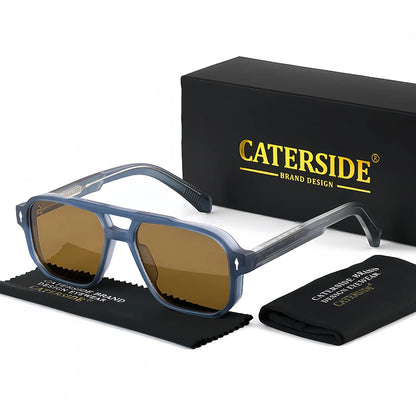 Retro Punk Sunglasses Men - Flat Top Designer Shades