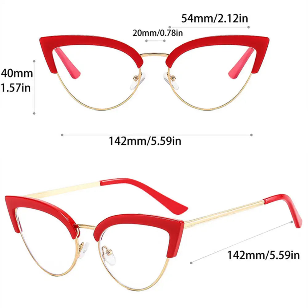 Semi-Metal Cat Eye Specs - Trendy Fashion Magnifiers