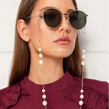 Pearl Beaded Sunglass Chain & Eyeglass Holder Strap — Women's Necklace Lanyard