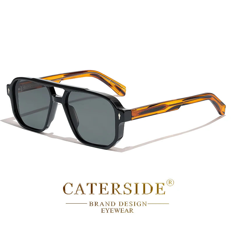 Retro Punk Sunglasses Men - Flat Top Designer Shades