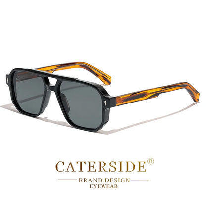 Retro Punk Sunglasses Men - Flat Top Designer Shades