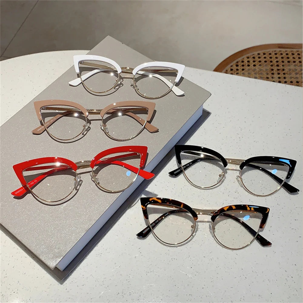 Semi-Metal Cat Eye Specs - Trendy Fashion Magnifiers