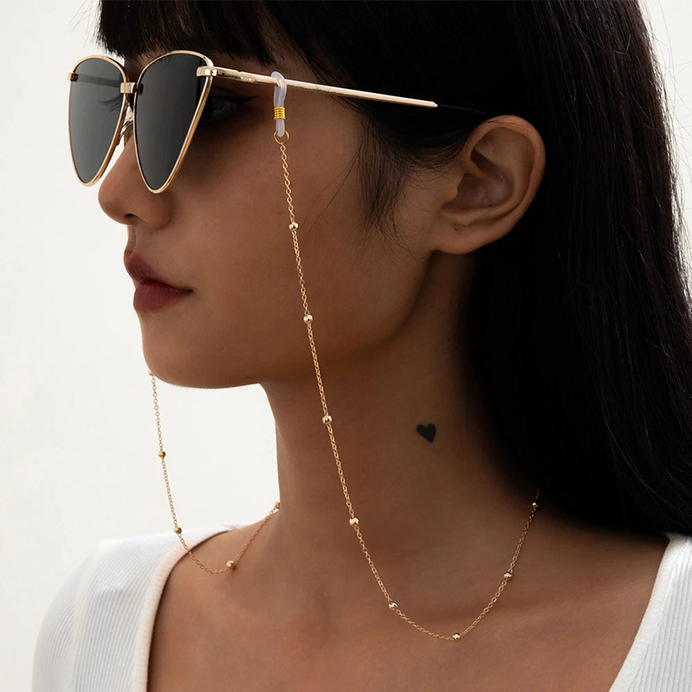 Pearl Mask Love Heart Glasses Chain