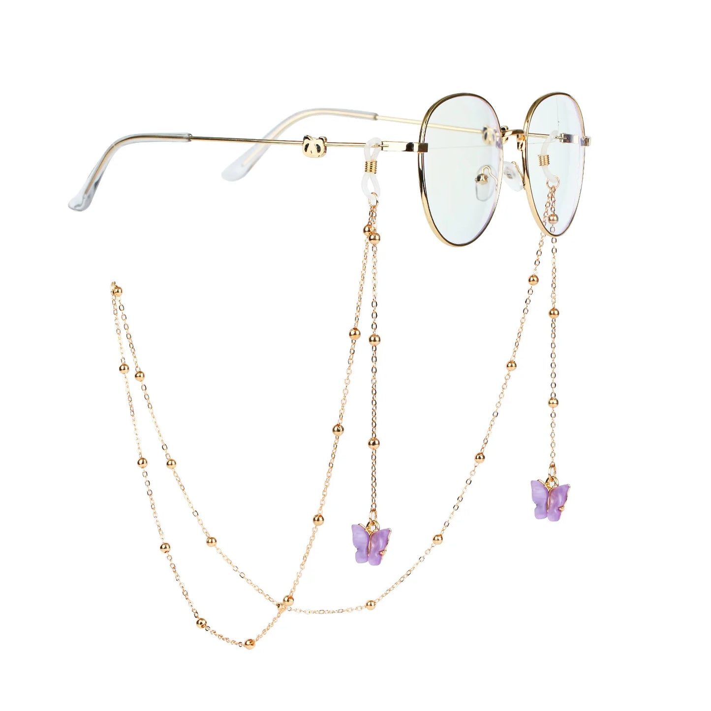 Butterfly Pendant Eyewear Chain – Trendy Metal Glasses Holder Cord Lanyard Necklace for Women